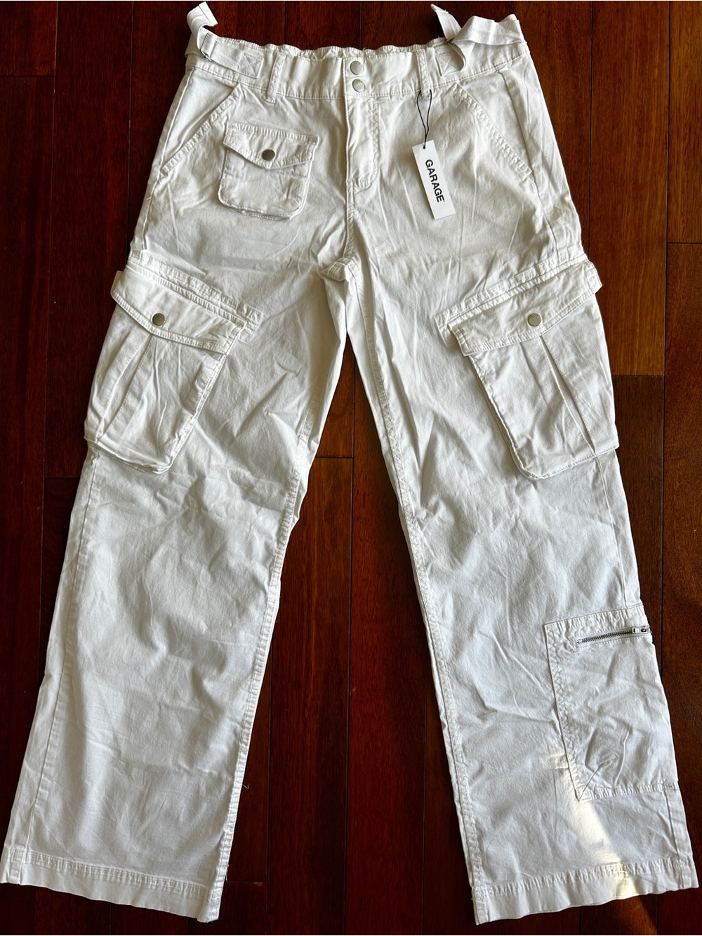 Garage Women’s White Cargo Pants - Relaxed Fit